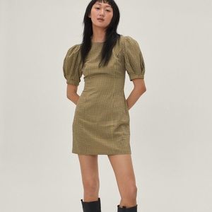 Nasty Gal Puff sleeve gingham dress